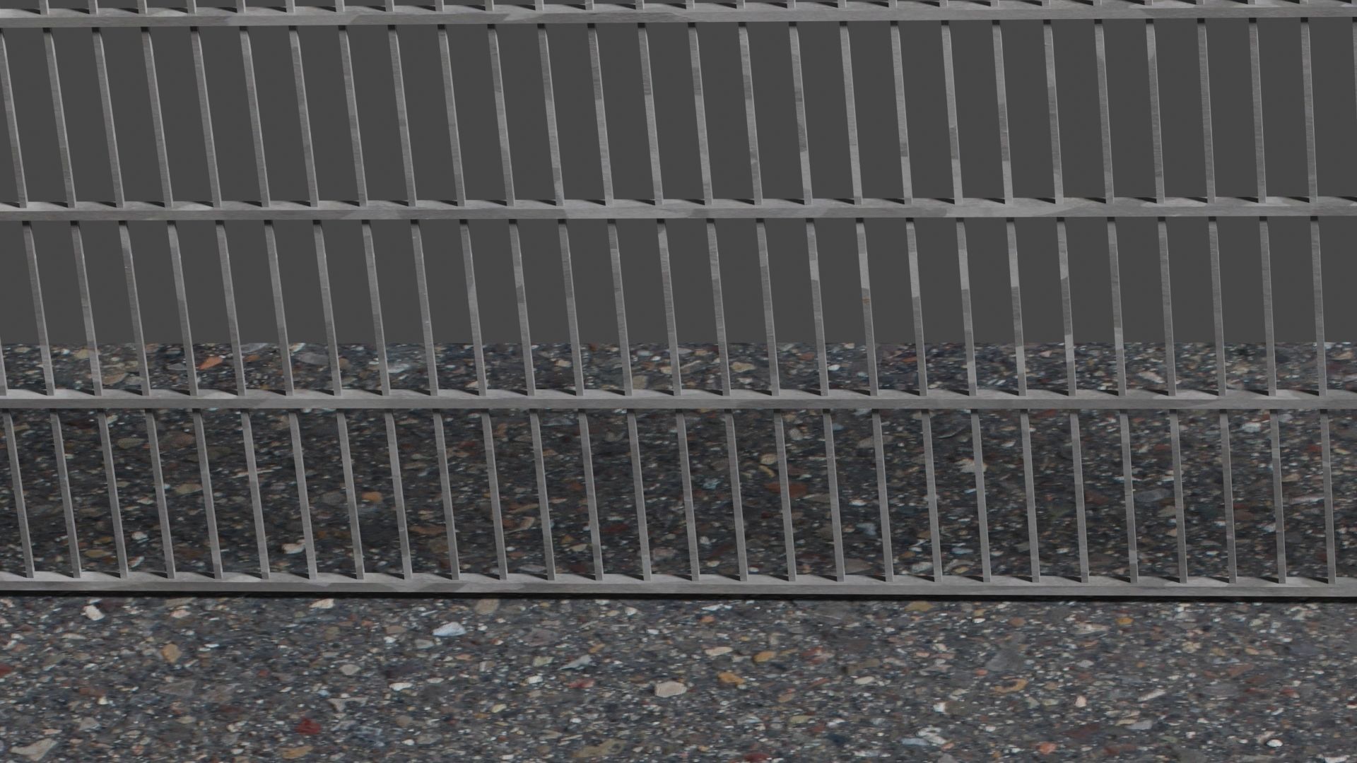 Metal Fence Low-poly 3D model_7