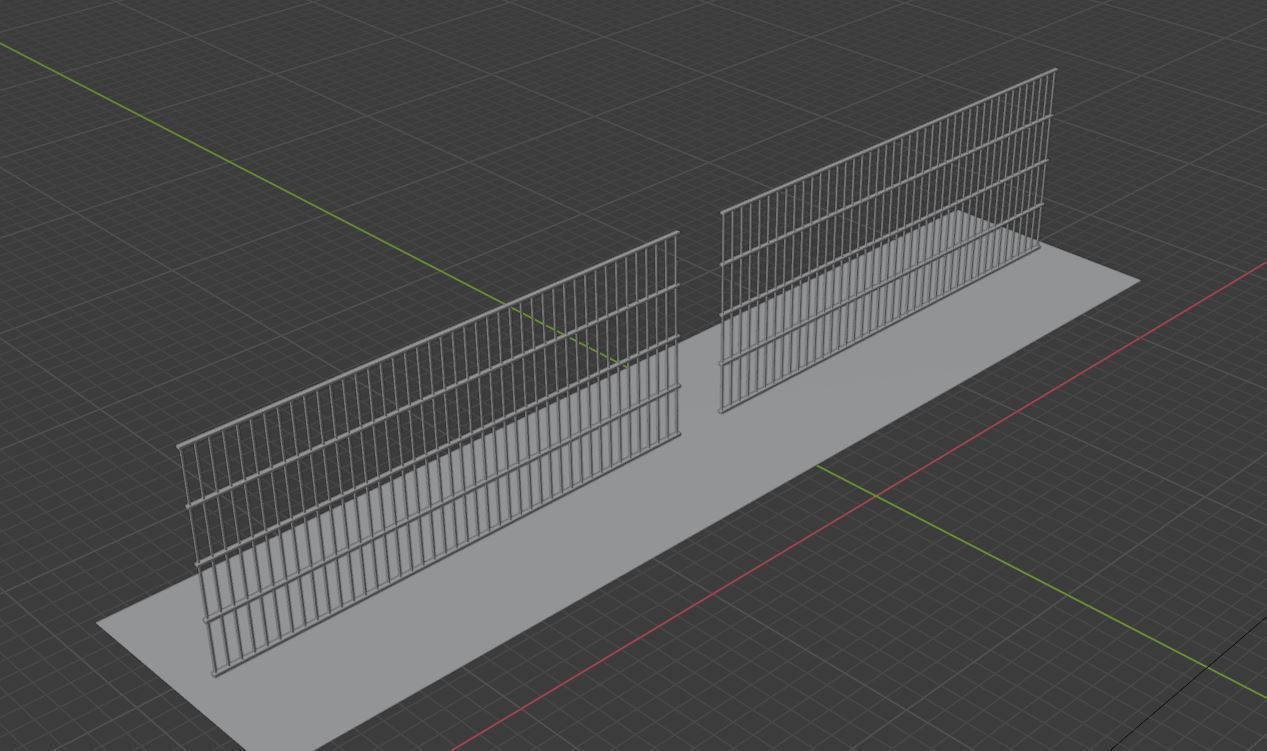 Metal Fence Low-poly 3D model_15