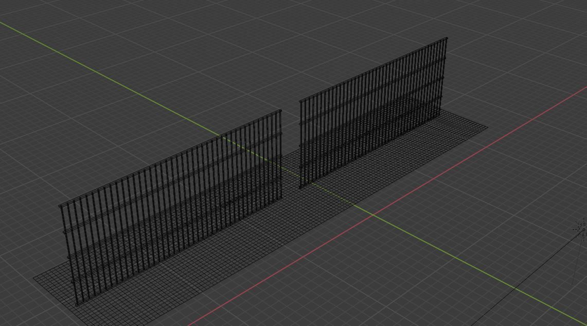 Metal Fence Low-poly 3D model_22