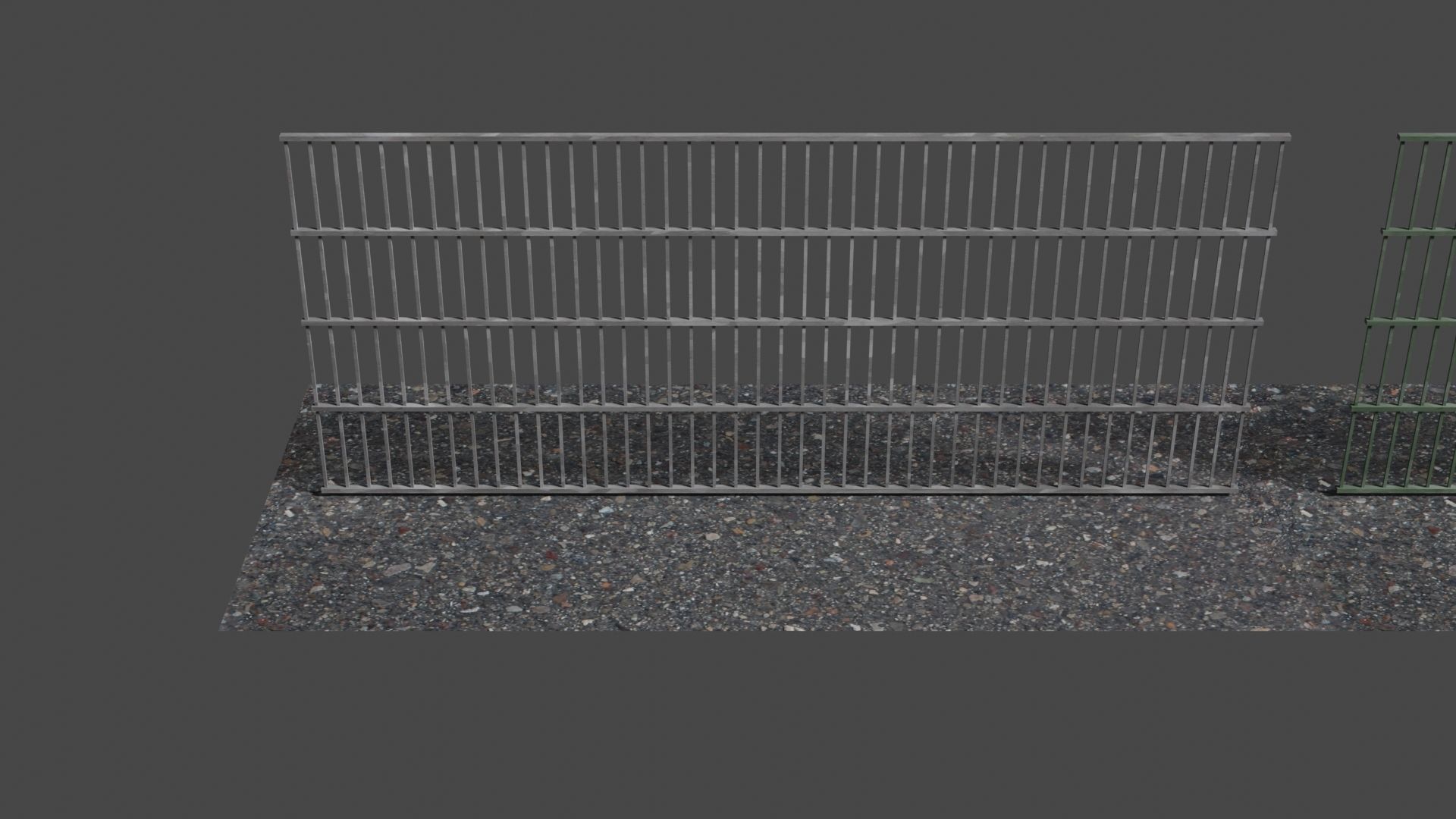 Metal Fence Low-poly 3D model_4