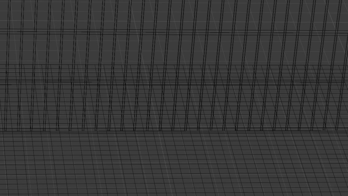 Metal Fence Low-poly 3D model_29