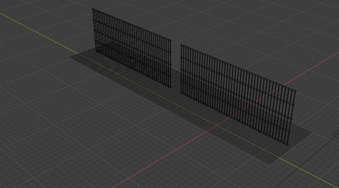 Metal Fence Low-poly 3D model_23