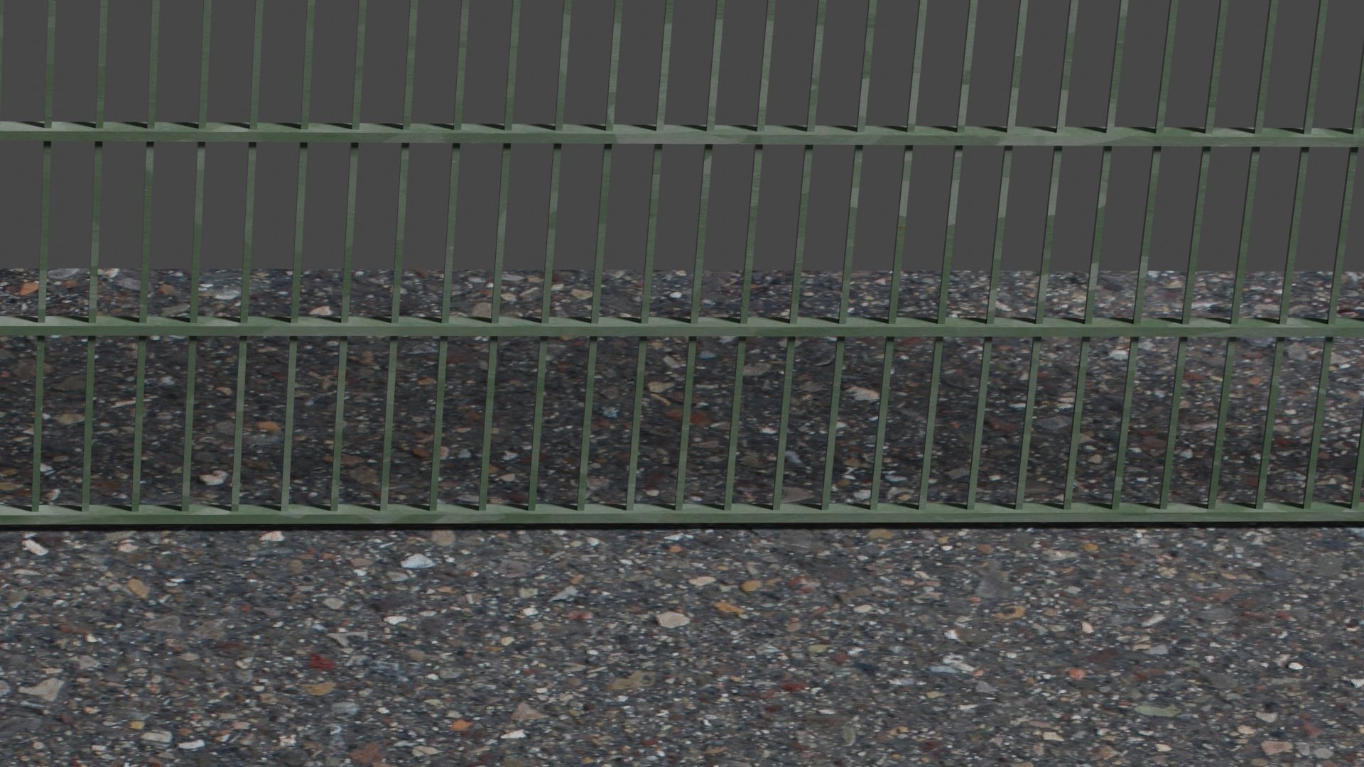 Metal Fence Low-poly 3D model_8