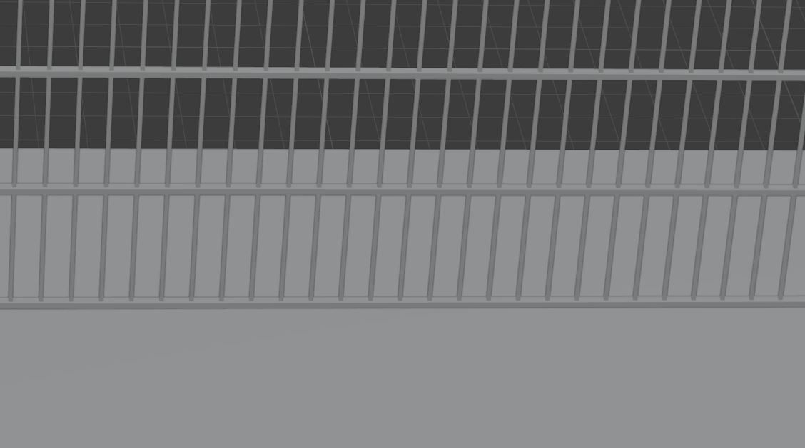 Metal Fence Low-poly 3D model_20