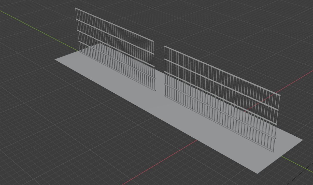 Metal Fence Low-poly 3D model_12