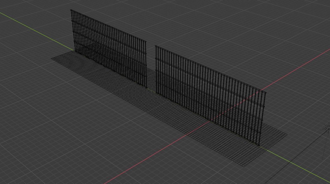 Metal Fence Low-poly 3D model_21