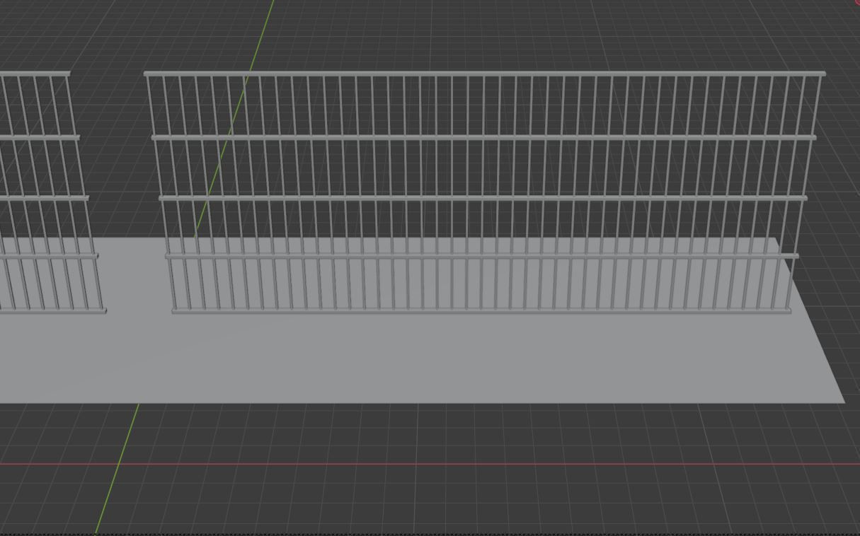 Metal Fence Low-poly 3D model_17