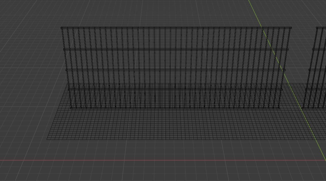 Metal Fence Low-poly 3D model_25