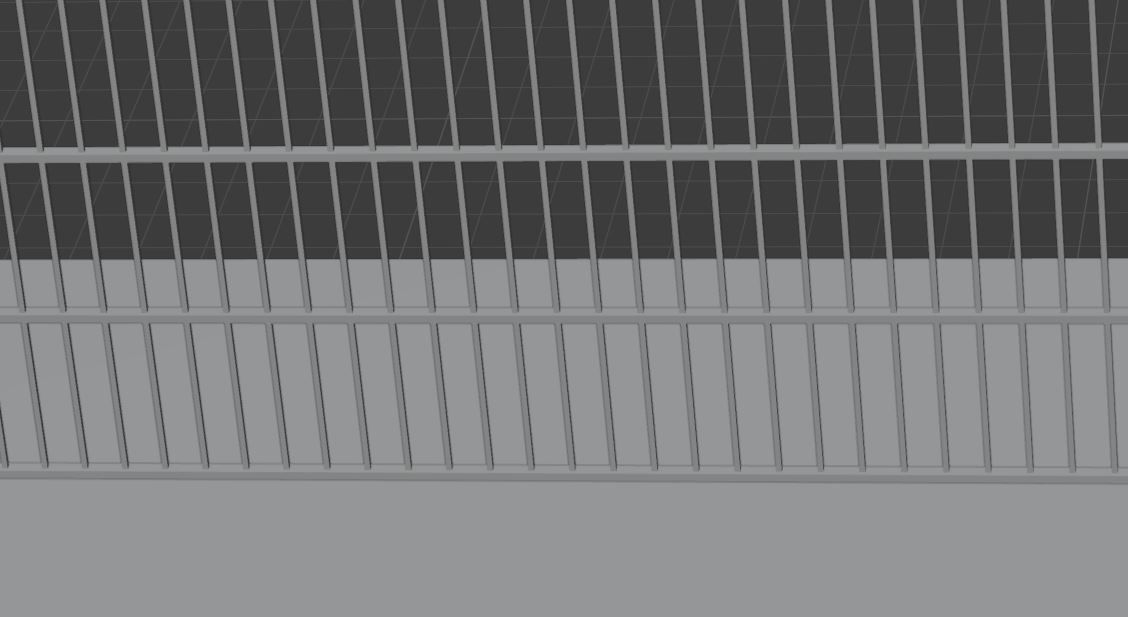 Metal Fence Low-poly 3D model_19