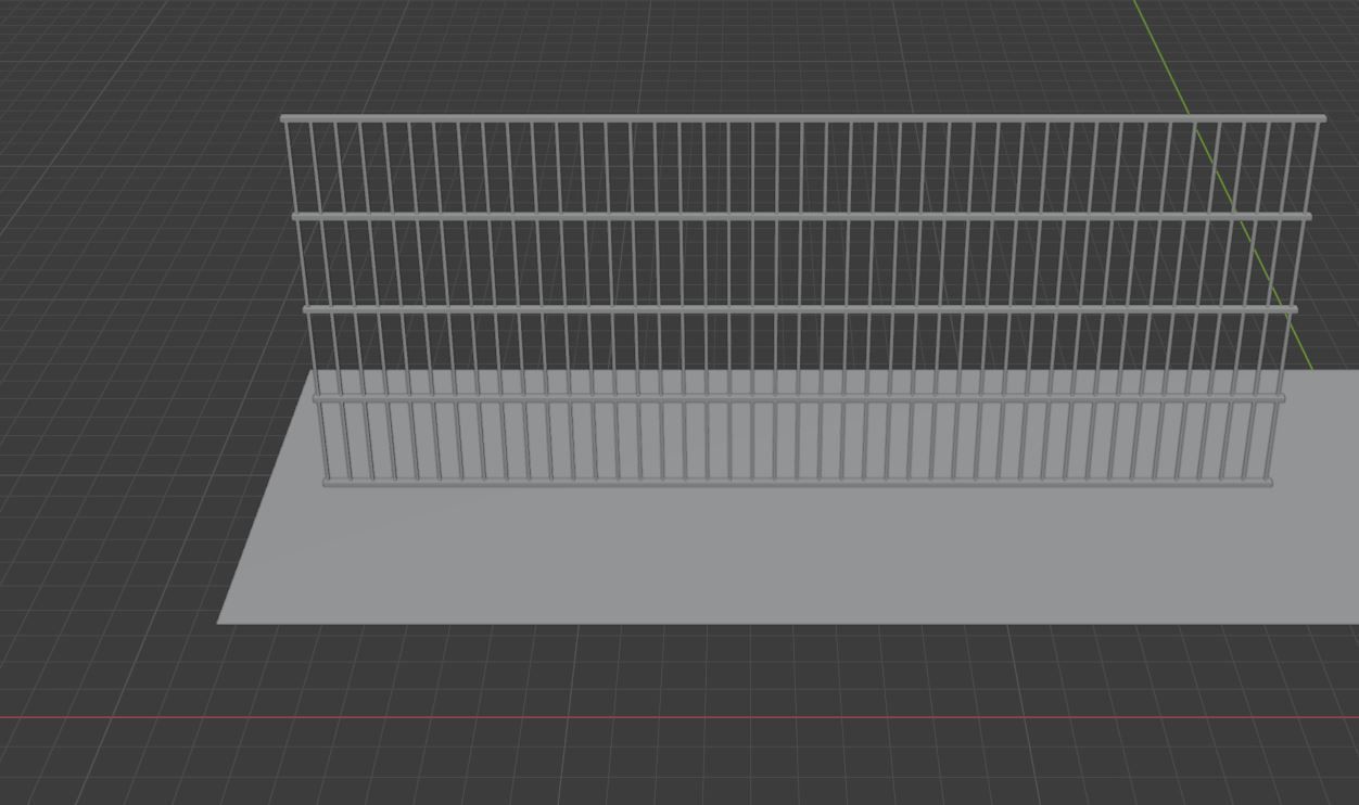 Metal Fence Low-poly 3D model_16