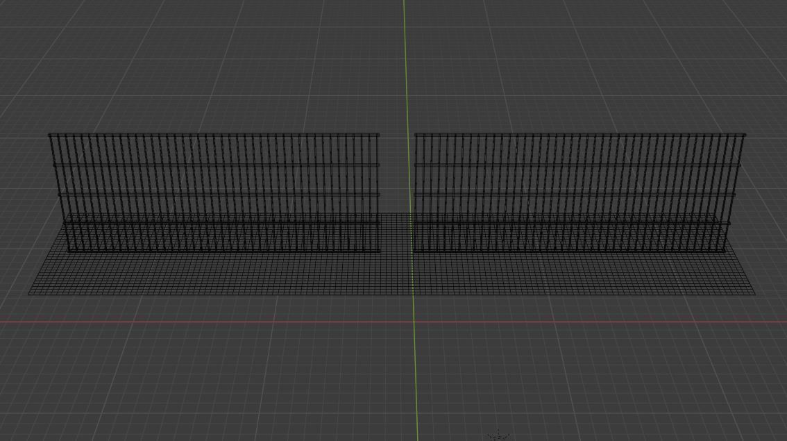Metal Fence Low-poly 3D model_27