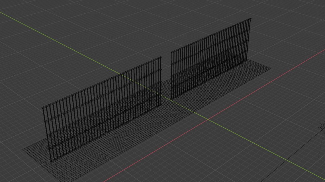 Metal Fence Low-poly 3D model_24