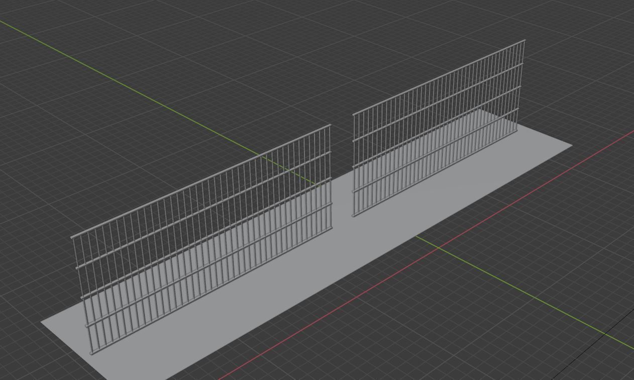 Metal Fence Low-poly 3D model_13