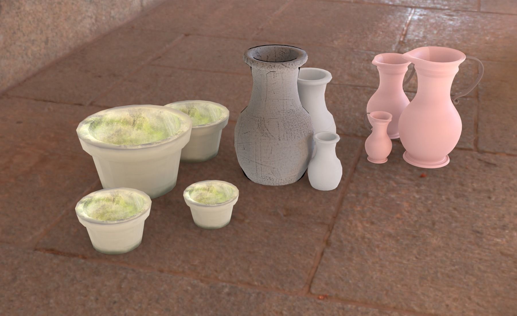 Vase Low Poly 3D - model Game Assets 3D model_2