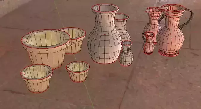 Vase Low Poly 3D - model Game Assets