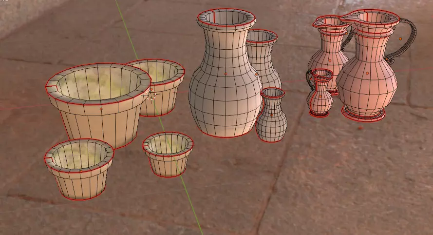 Vase Low Poly 3D - model Game Assets 3D model_0