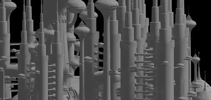 Sci-Fi Buildings Pack - 6 Buildings 3D model