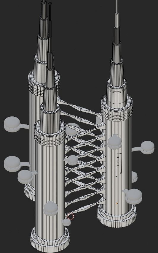 Sci-Fi Buildings Pack - 6 Buildings 3D model 3D model_17