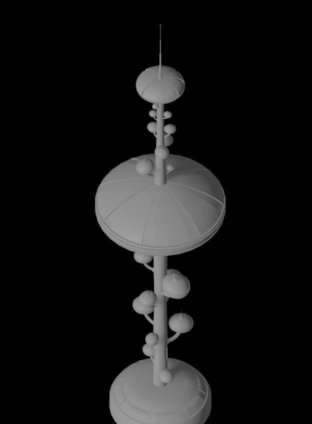 Sci-Fi Buildings Pack - 6 Buildings 3D model 3D model_13