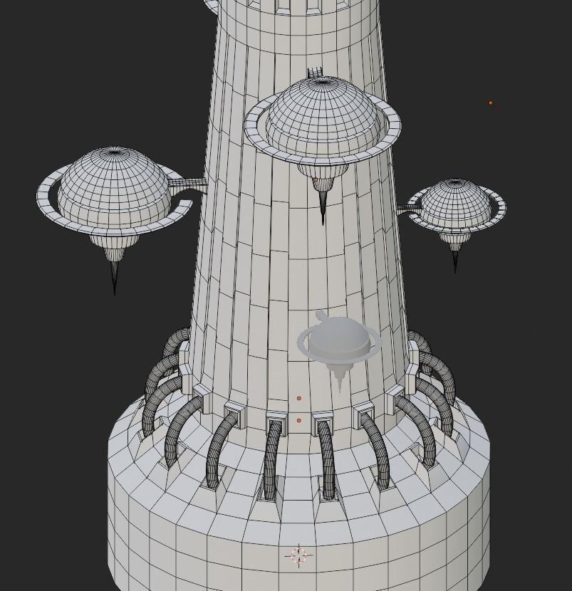 Sci-Fi Buildings Pack - 6 Buildings 3D model 3D model_19