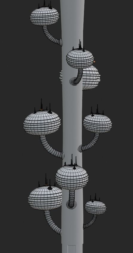 Sci-Fi Buildings Pack - 6 Buildings 3D model 3D model_21