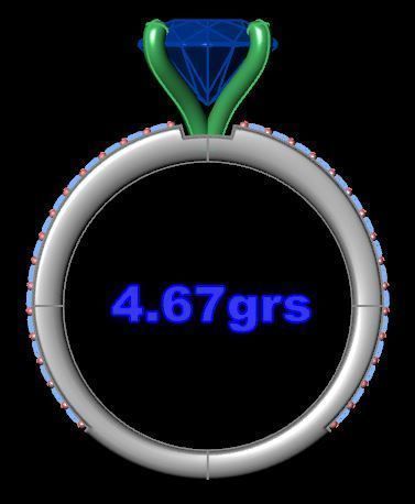 Round Solitaire Engagement Ring  3D print model_9