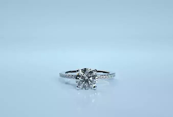Round Solitaire Engagement Ring 