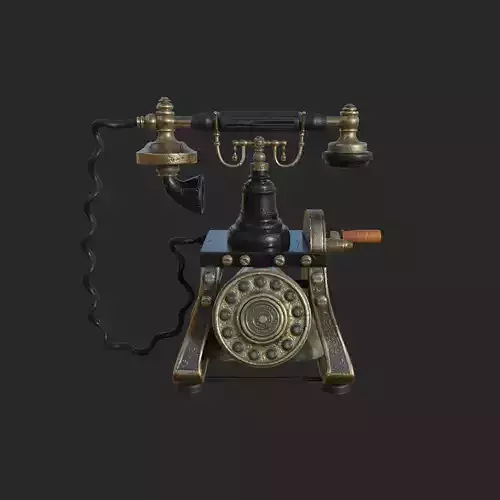 Vintage Phone 3D Asset Inorganic Modeling Game ready Low-poly 3D model