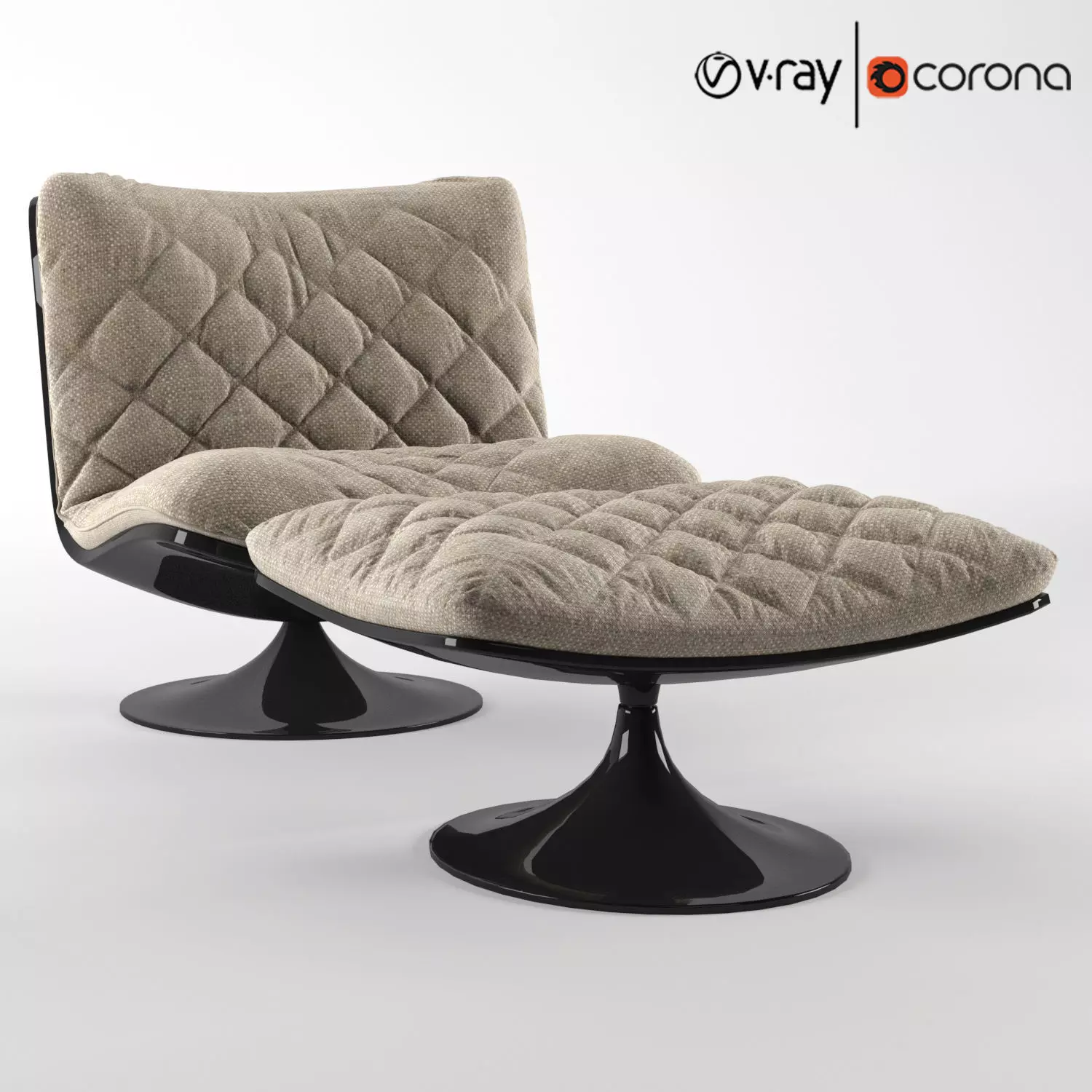 Armchair lounge chair and ottoman Free 3D model
