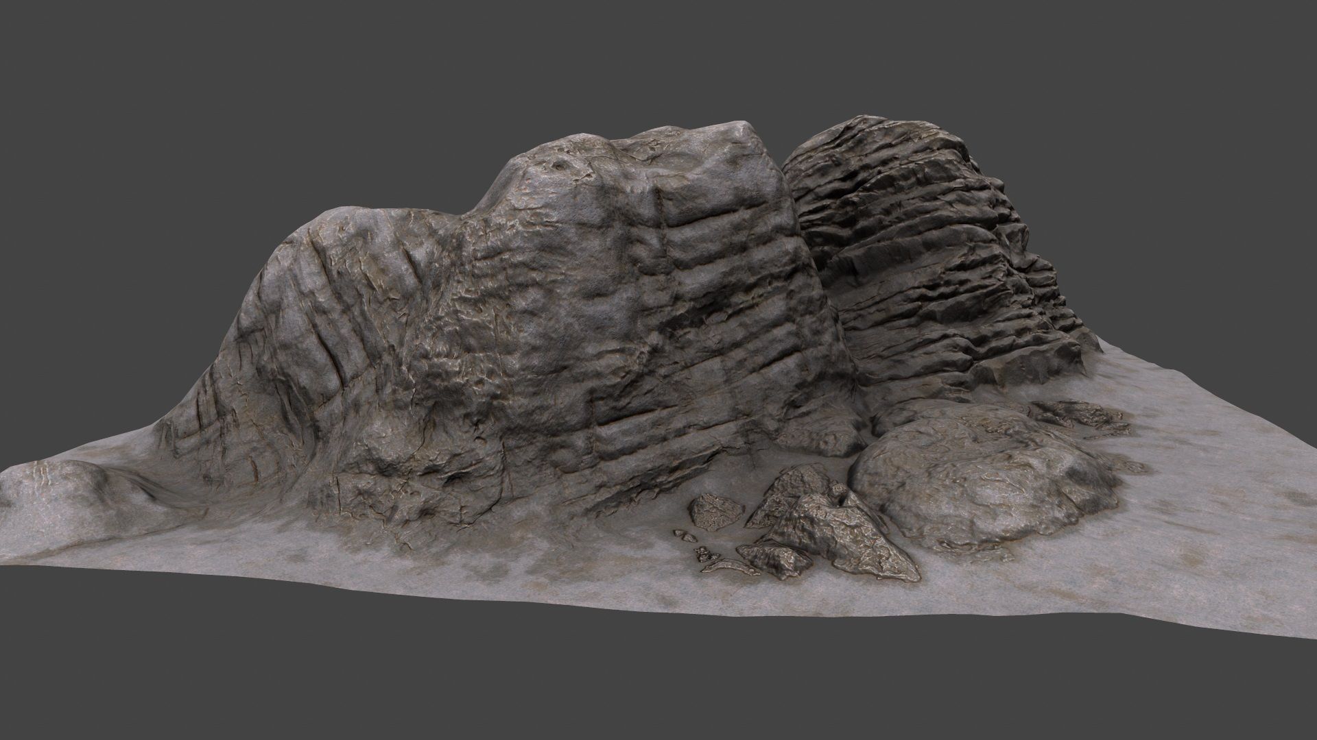 Rock rocks in desert 3D model_8