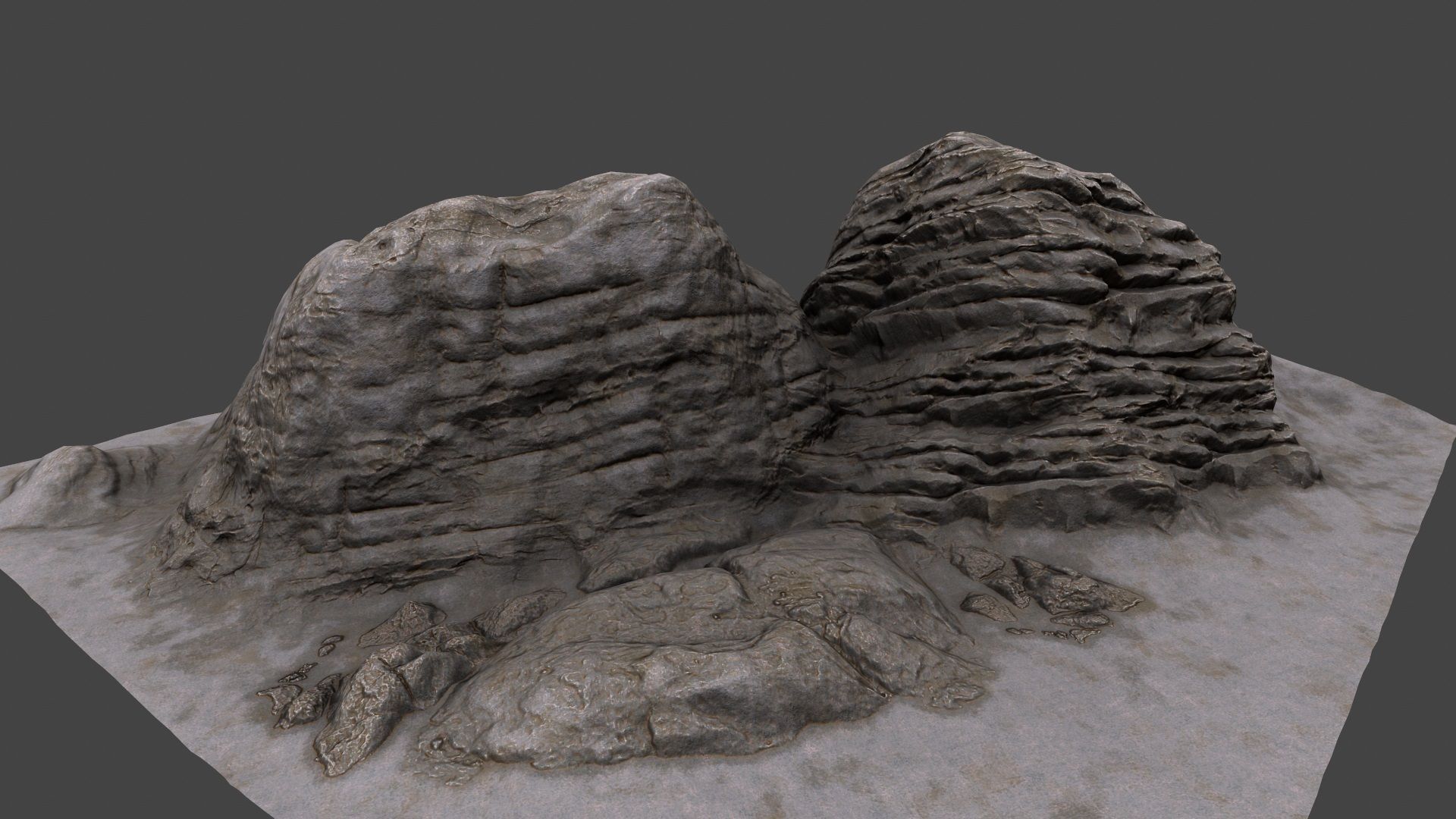 Rock rocks in desert 3D model_5