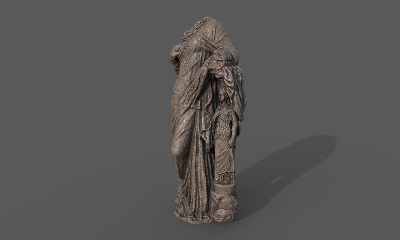 Statue of Aphrodite 3 Low-poly 3D model_2