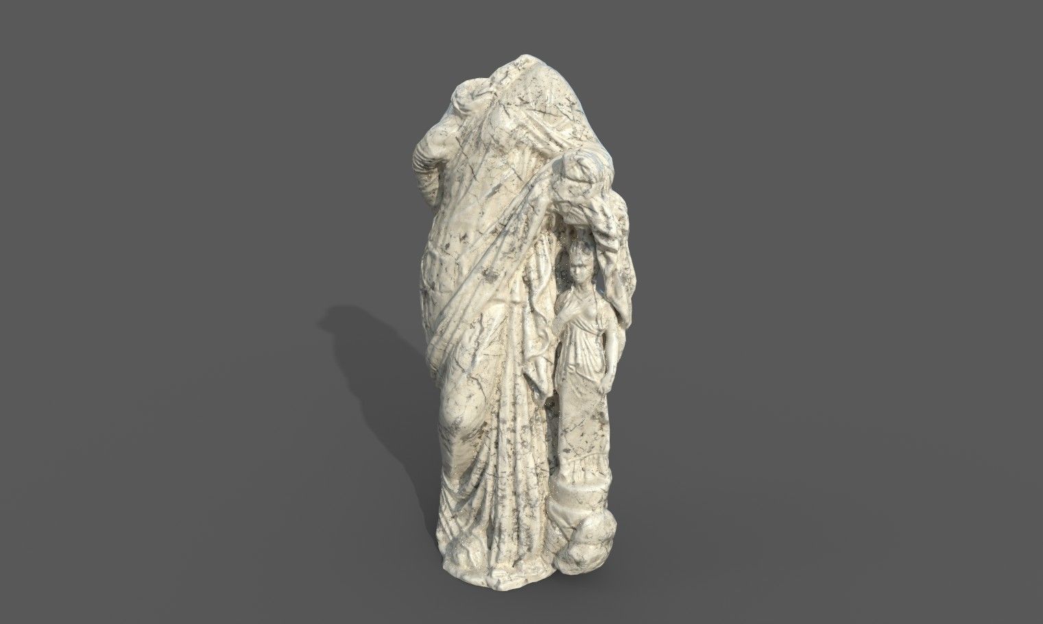 Statue of Aphrodite 3 Low-poly 3D model_18