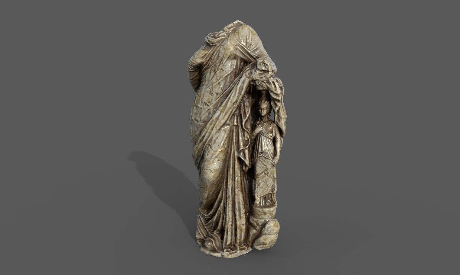 Statue of Aphrodite 3 Low-poly 3D model_10