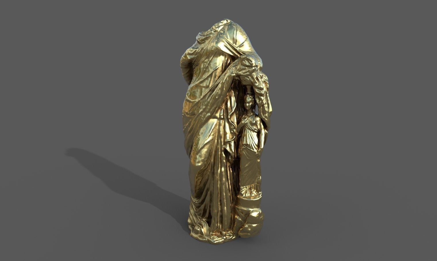Statue of Aphrodite 3 Low-poly 3D model_24