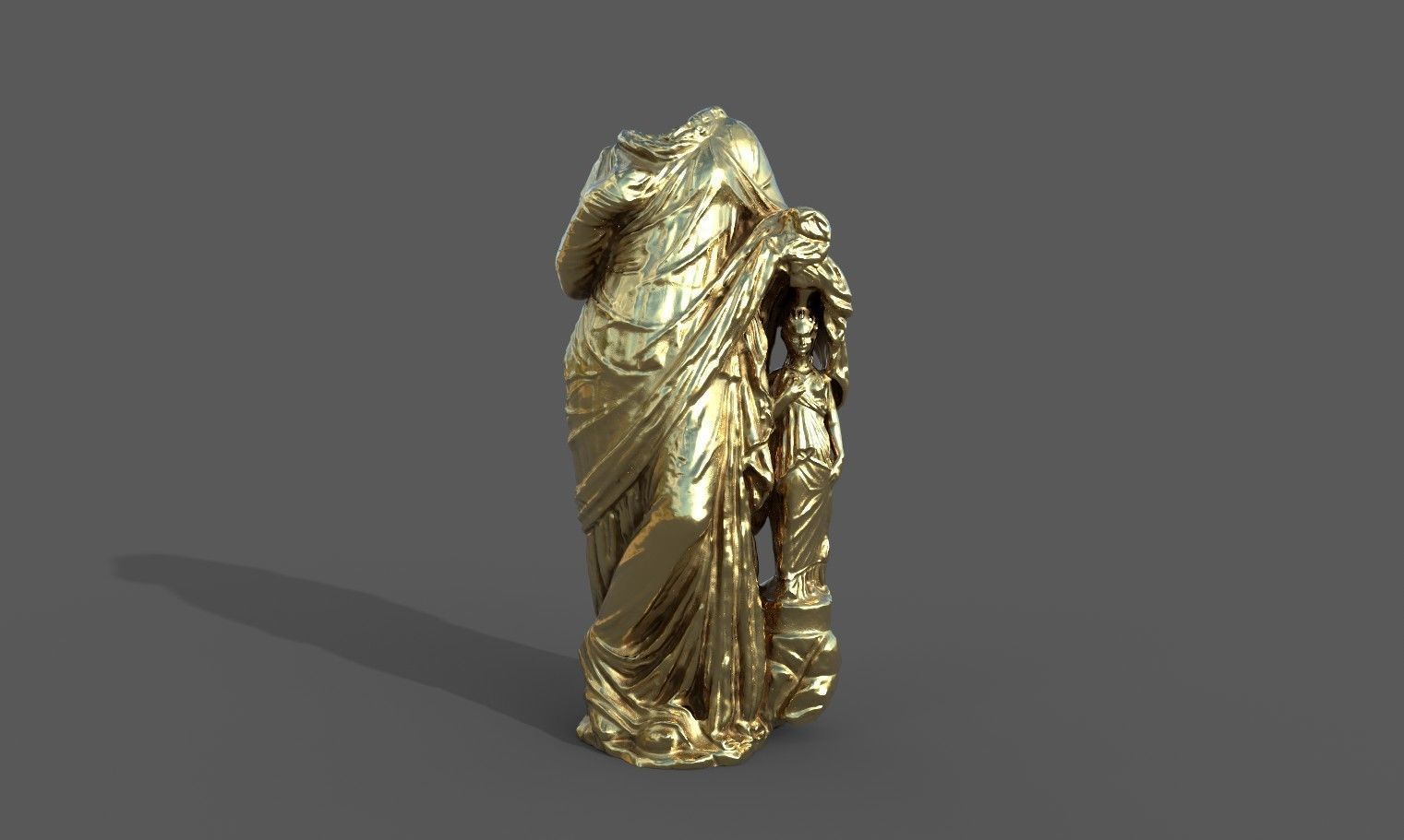 Statue of Aphrodite 3 Low-poly 3D model_23