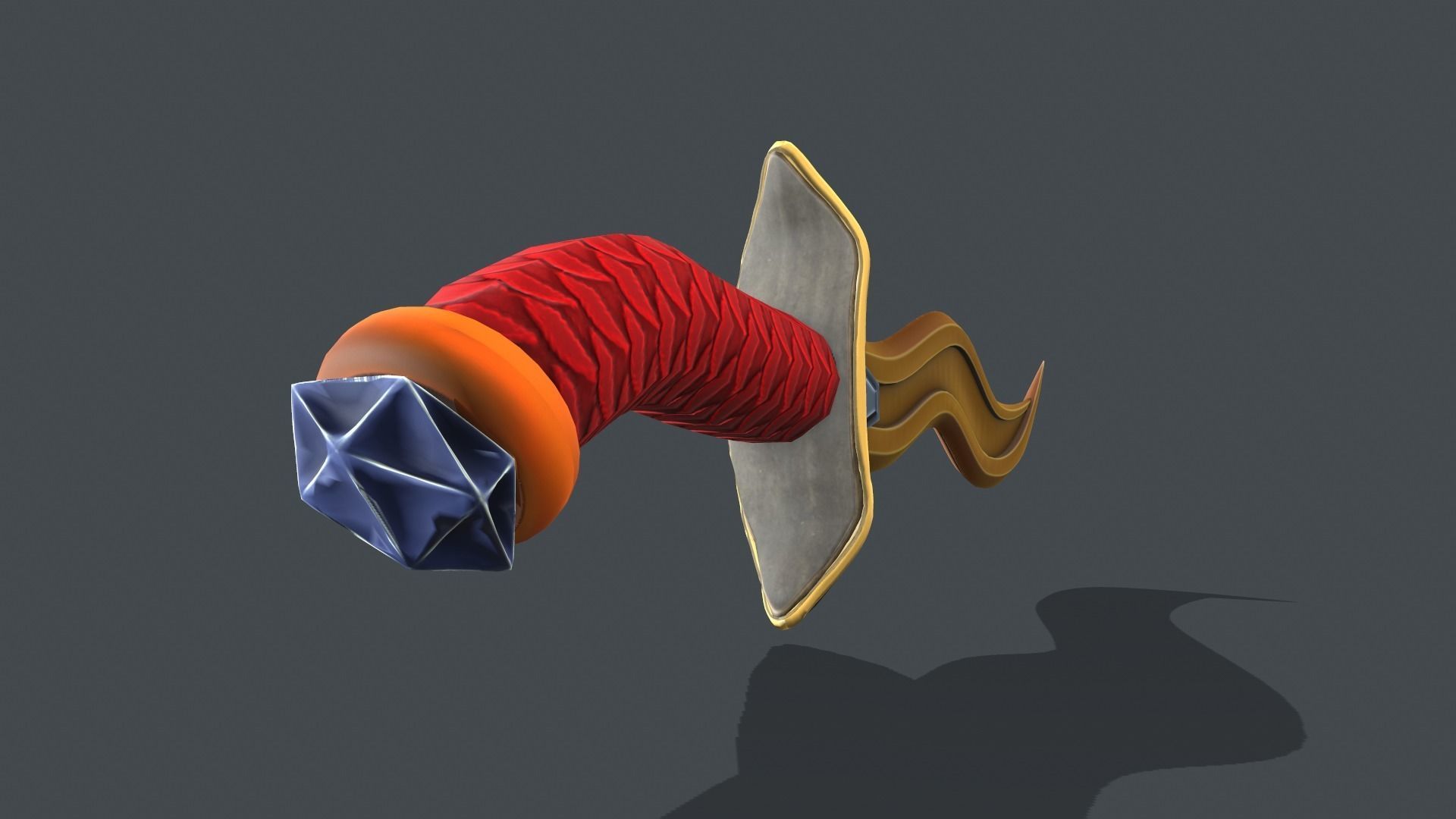 stylized hand painted sword Low-poly 3D model_2