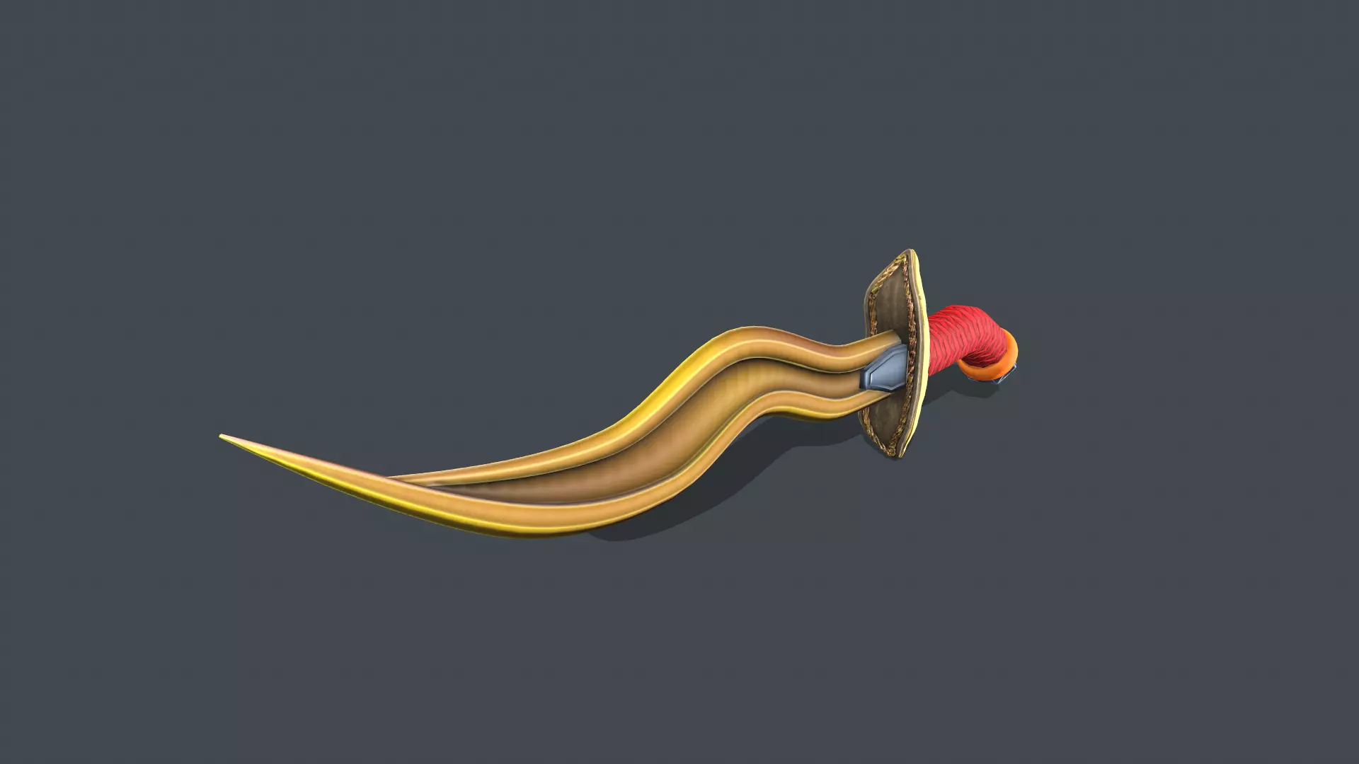 stylized hand painted sword Low-poly 3D model_0