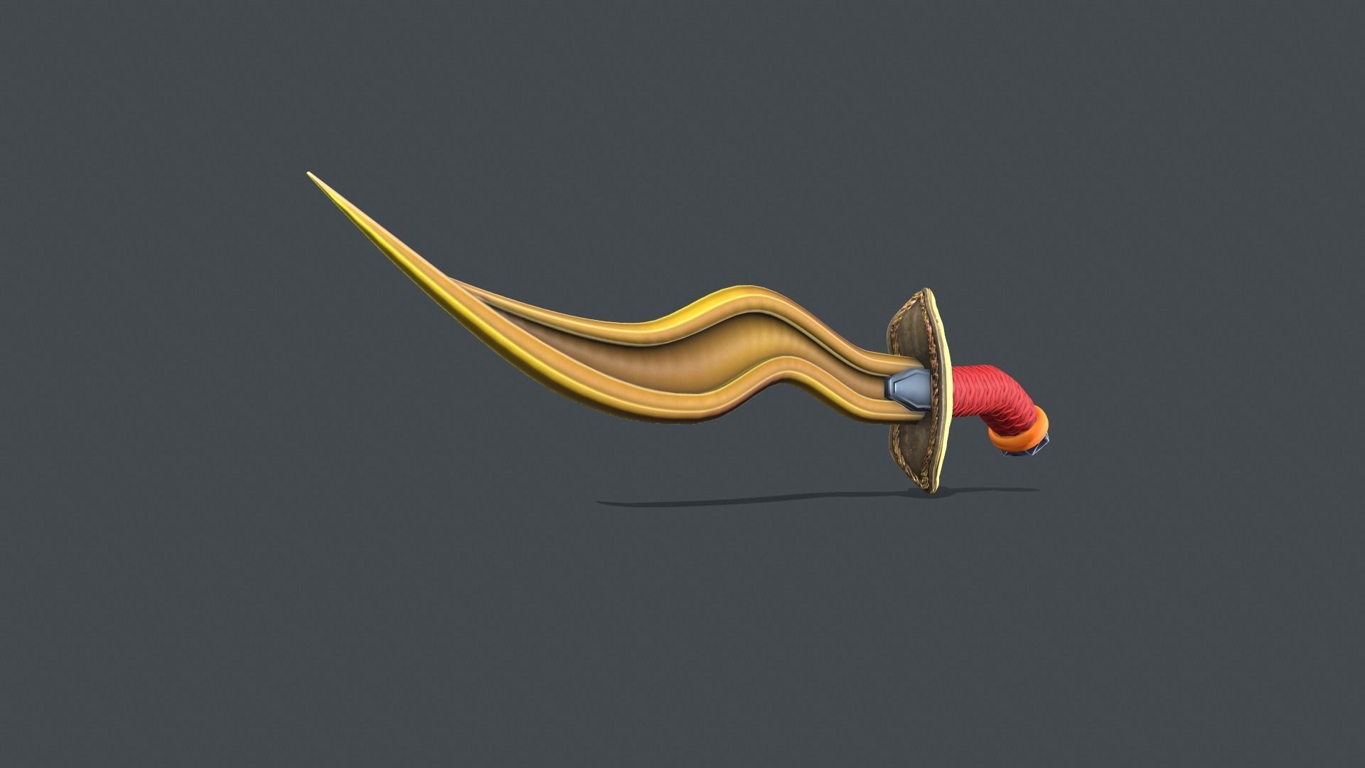 stylized hand painted sword Low-poly 3D model_4