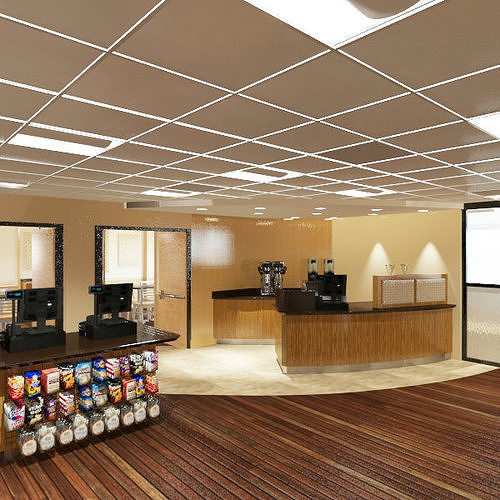 Hospital Cafe - Food Court 3D model 4