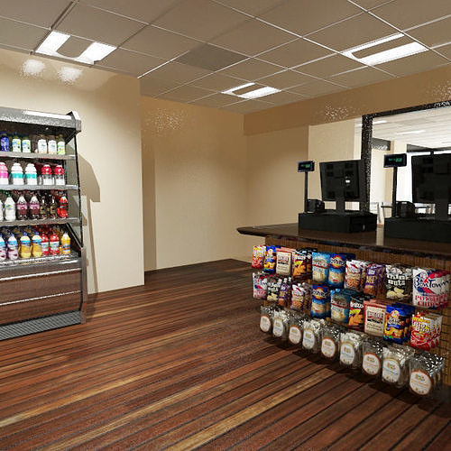 Hospital Cafe - Food Court 3D model 2
