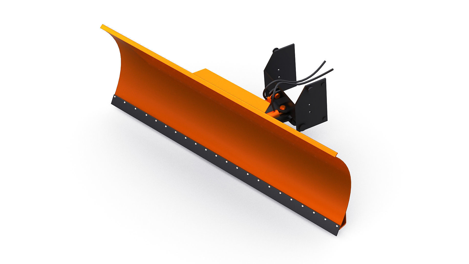 Riding Lawn Mower with trailer and snow blade 3D model_3