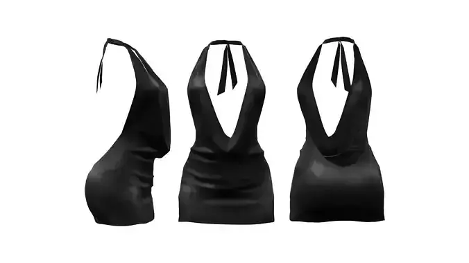 Sexy Cowl Mini Dress Low-poly 3D model