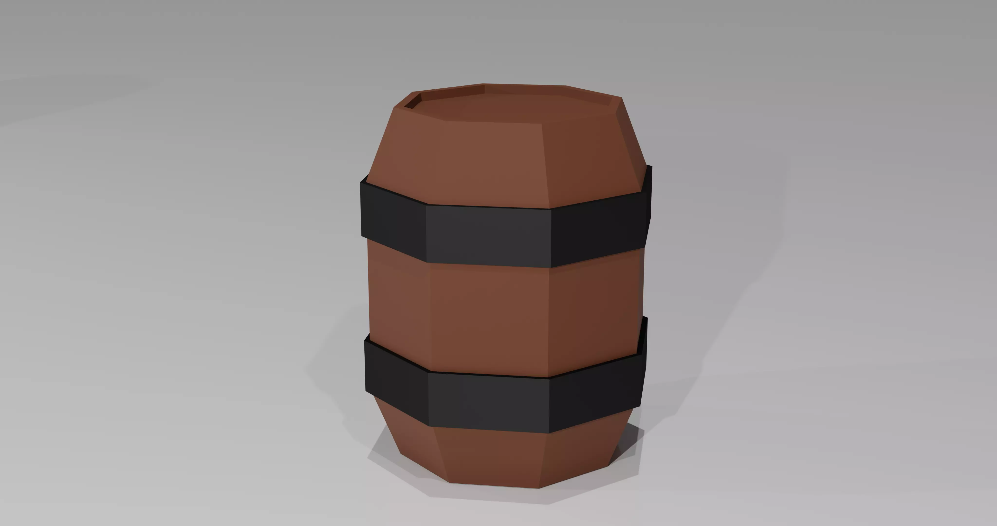 Low-Poly Simple Barrel Low-poly 3D model_0