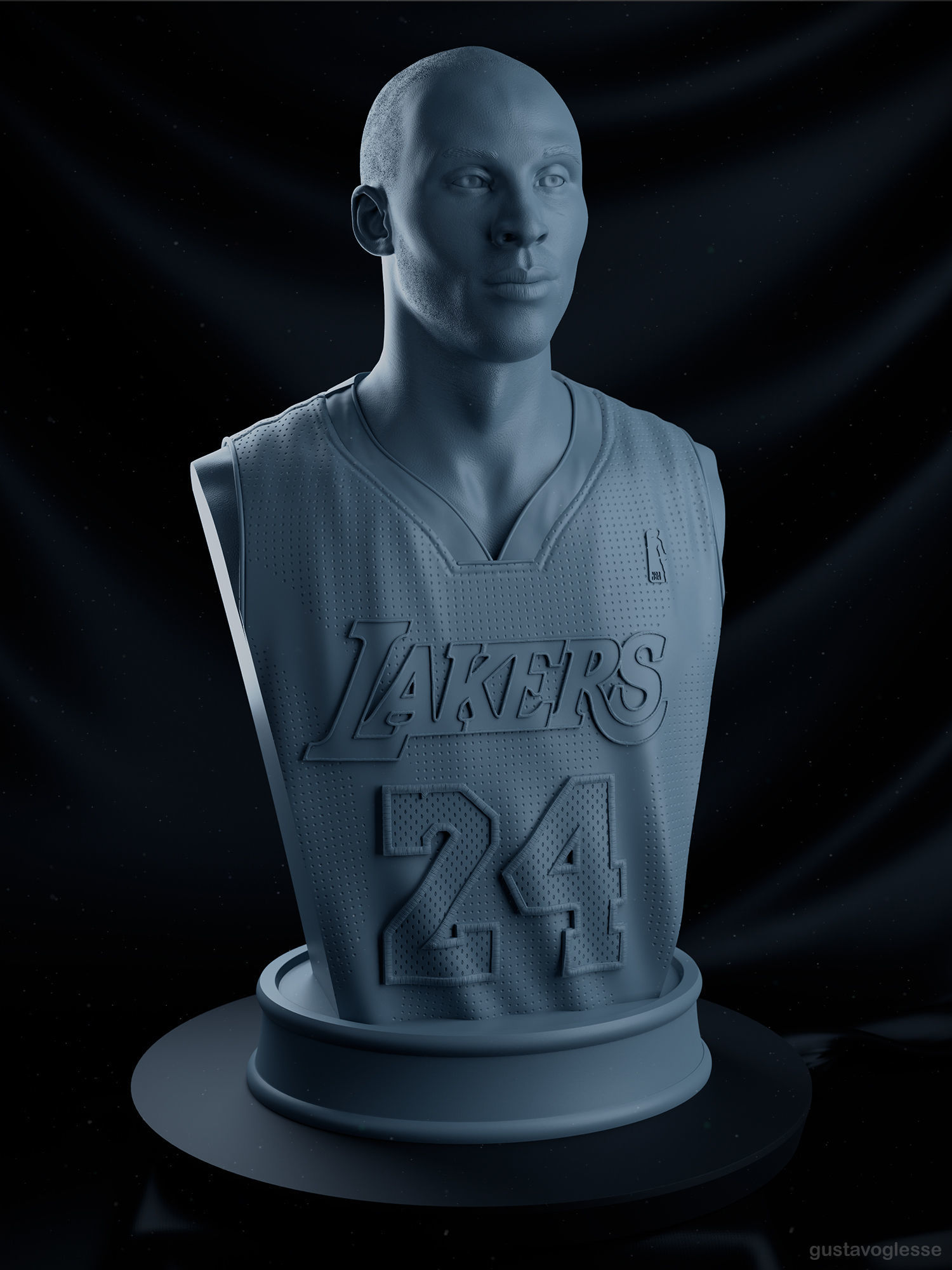 Kobe Bryant 24 Bust 3D print model_3