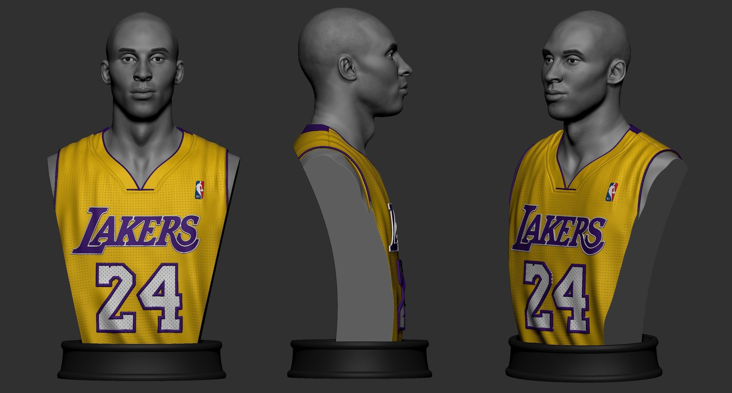 Kobe Bryant 24 Bust 3D print model_2