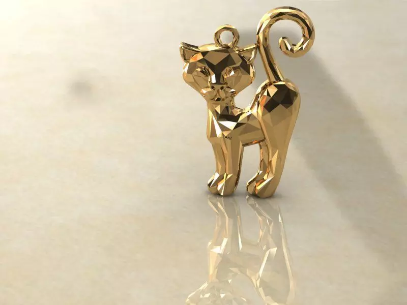 Necklace cat  3D jewel 3D model_0