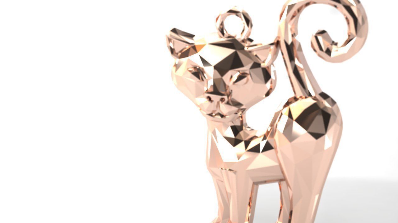 Necklace cat  3D jewel 3D model_1