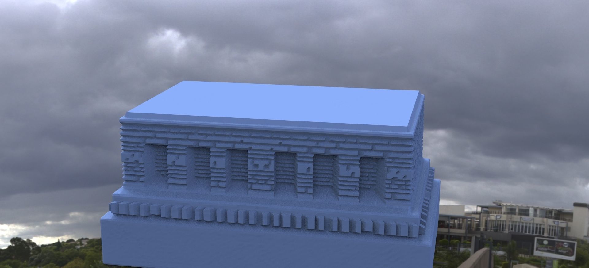 Model Stand Babylonian statue base 3D model_1