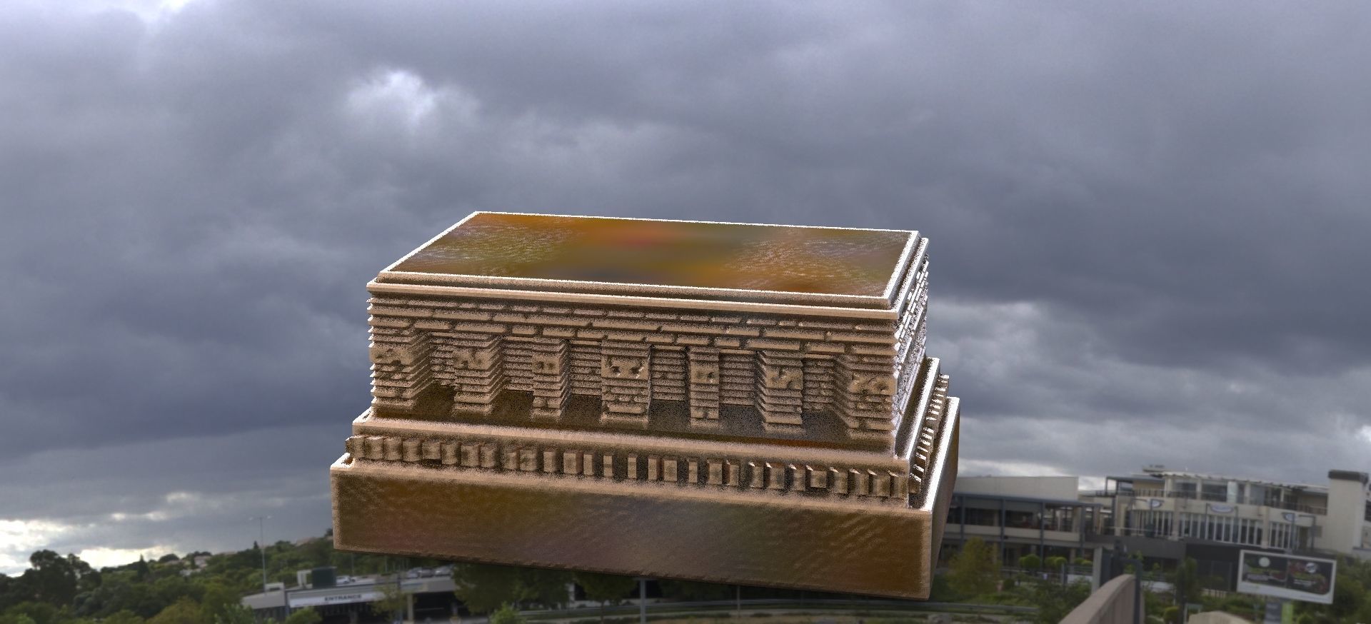 Model Stand Babylonian statue base 3D model_2